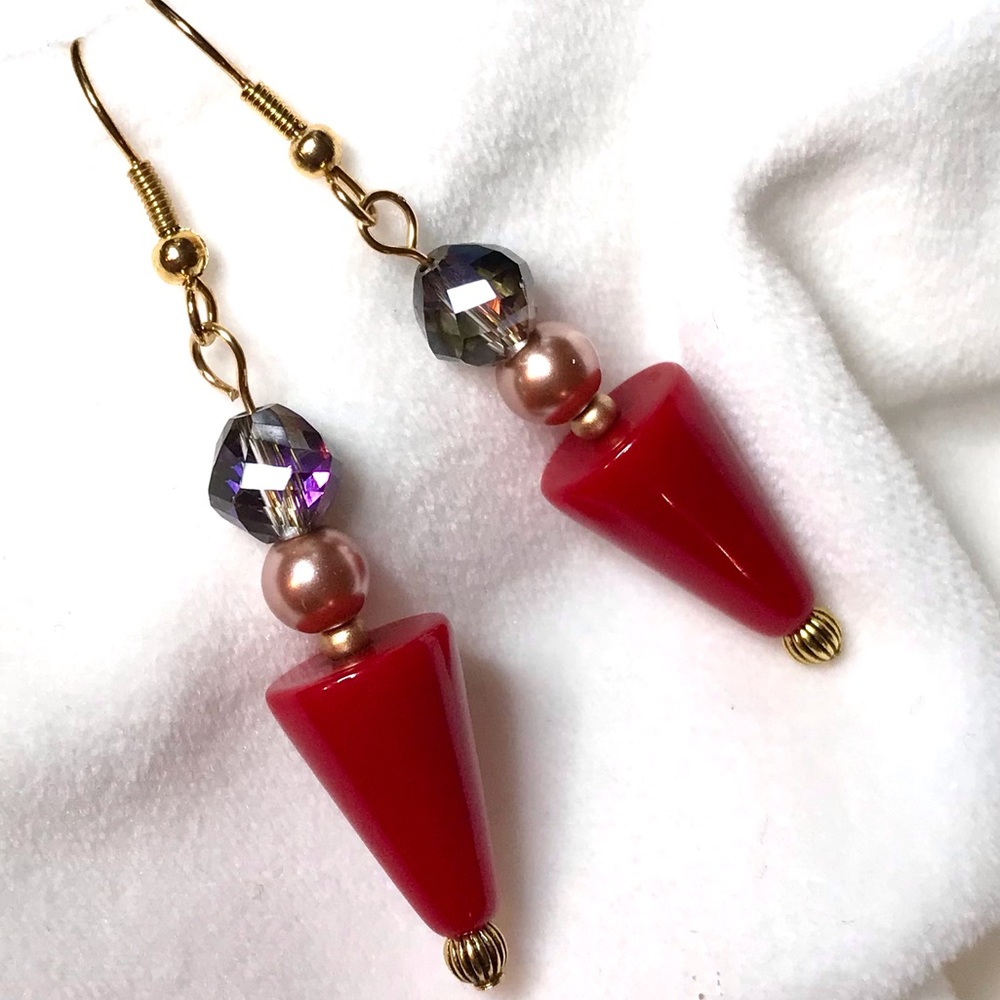 Handmade Earrings with Vintage and Modern Elements (162-0H) New Without Tags